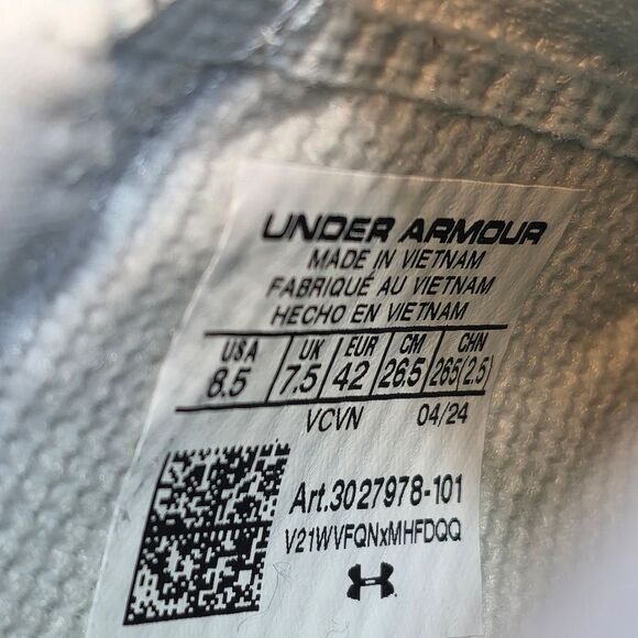 Under Armour Blur Smoke Suede 2.0 MC Mens 8.5 White Football Cleats 3027978-101 - Picture 7 of 7